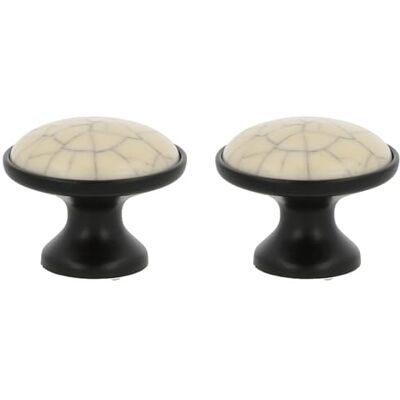 Amig Pack van 2 Meubelknoppen Diameter Ø29 mm Kleur Mat Zwart Gemaakt van Zamak/Ceramiek Voor lades en kasten in de keuken en badkamer met een modern decoratief ontwerp Mod. 822 Amig Pack van 2 Meubelknoppen Diameter Ø29 mm Kleur Mat Zwart Gemaakt van Zamak/Ceramiek Voor lades en kasten in de keuken en badkamer met een modern decoratief ontwerp Mod. 822