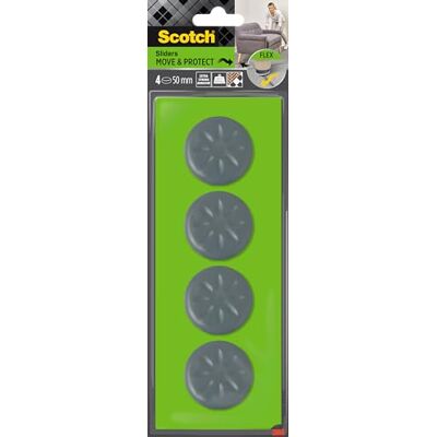 ScotchBlue Scotch 0 Move & Protect Flex SP61A02 Rolschaatsen, zelfklevend, grijs, Ø 50 mm, verpakking van 4-400 kg ScotchBlue Scotch 0 Move & Protect Flex SP61A02 Rolschaatsen, zelfklevend, grijs, Ø 50 mm, verpakking van 4-400 kg