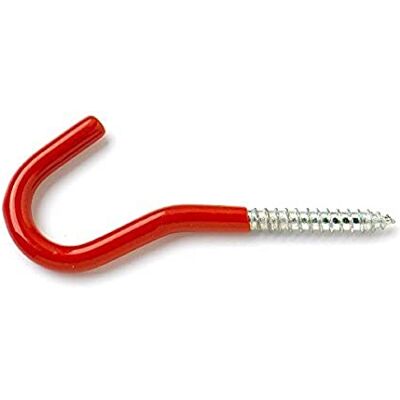 Merriway Bulk Hardware bh05418 schroefhaken staal rood met 100 mm, set van 2 stuks Merriway Bulk Hardware bh05418 schroefhaken staal rood met 100 mm, set van 2 stuks