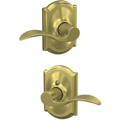 SCHLAGE Camelot Trim hal en kast hendel, satijn messing (F10 Acc 608 CAM) SCHLAGE Camelot Trim hal en kast hendel, satijn messing (F10 Acc 608 CAM)