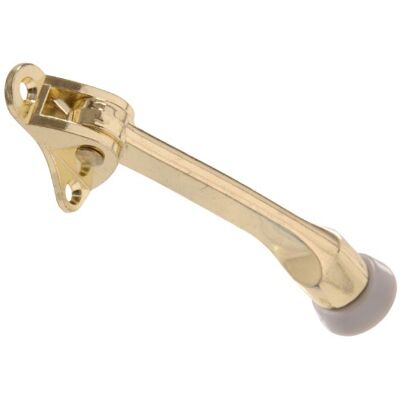 Hillman The Group 851332 4-inch Kickdown deurstop, messing afwerking Hillman The Group 851332 4-inch Kickdown deurstop, messing afwerking