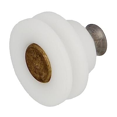 Amig Douchedeurlager Set van 2 stuks Ø 24 x 16 mm Met katrol en M5x8 schroef Voor schuifdeuren van badkamerdouches Wit nylon Amig Douchedeurlager Set van 2 stuks Ø 24 x 16 mm Met katrol en M5x8 schroef Voor schuifdeuren van badkamerdouches Wit nylon