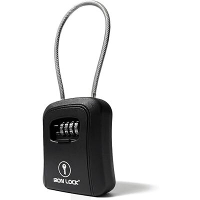 Iron Lock ® Sleutelkastje, draagbaar, wandmontage, met afneembare beugel, waterdicht voor binnen en buiten, 4-cijferige combinatie met resetbare code, met A/B-schakelaar, sleutelkastje voor buiten Iron Lock ® Sleutelkastje, draagbaar, wandmontage, met afneembare beugel, waterdicht voor binnen en buiten, 4-cijferige combinatie met resetbare code, met A/B-schakelaar, sleutelkastje voor buiten