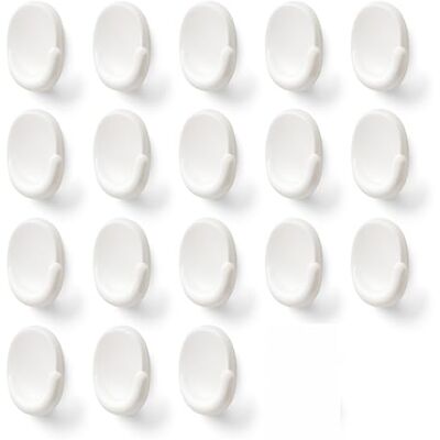 PARENCE – Set van 18 zelfklevende wandhaken wit – kleine zelfklevende haken voor badkamer, keuken, kantoor of deur – bevestiging zonder boren, 18 stuks PARENCE – Set van 18 zelfklevende wandhaken wit – kleine zelfklevende haken voor badkamer, keuken, kantoor of deur – bevestiging zonder boren, 18 stuks