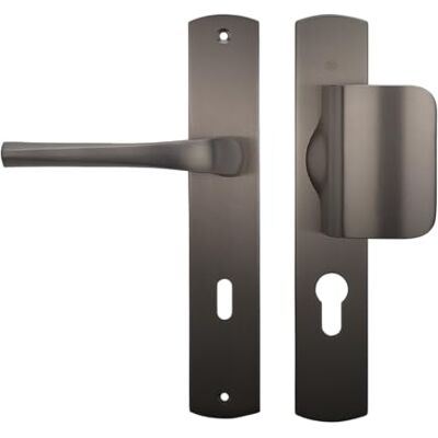 BRICARD 99840T1 Set van handgrepen Schets Zamak kleur titanium + spoiler Europees profiel (zonder cilinder) voor voordeur BRICARD 99840T1 Set van handgrepen Schets Zamak kleur titanium + spoiler Europees profiel (zonder cilinder) voor voordeur