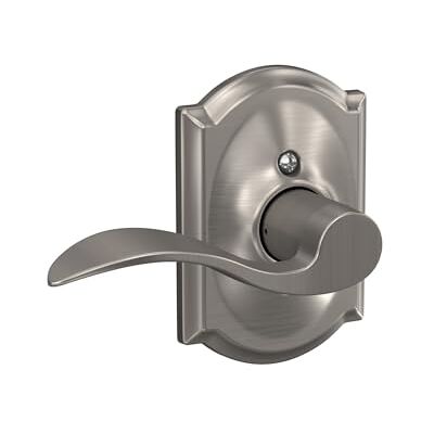 SCHLAGE F170 ACC 619 CAM Links Upgrade deurhendel met Camelot trim, eenzijdige niet-draaiende dummy deurgreep, gesatineerd nikkel SCHLAGE F170 ACC 619 CAM Links Upgrade deurhendel met Camelot trim, eenzijdige niet-draaiende dummy deurgreep, gesatineerd nikkel