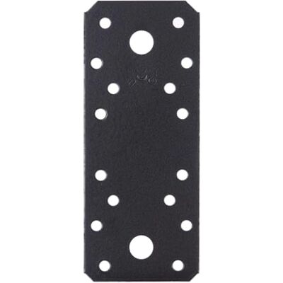 Alberts 329402 platte connector verzinkt zwart kunststof gecoat 133 x 55 x 2,5 mm, zwart Alberts 329402 platte connector verzinkt zwart kunststof gecoat 133 x 55 x 2,5 mm, zwart