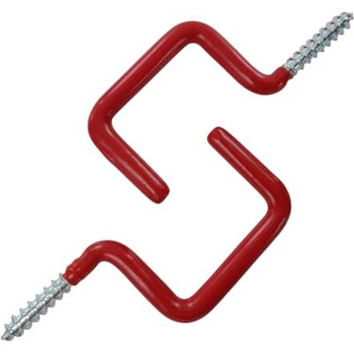 Merriway Bulk Hardware bh05323 haken, vierkant, klein met rood, set van 2 stuks Merriway Bulk Hardware bh05323 haken, vierkant, klein met rood, set van 2 stuks
