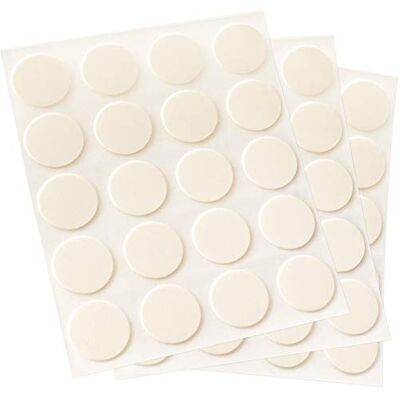 Adsamm ® / 60 x afdekkappen/crème/Ø 13 mm/rond / 0,45 mm dunne zelfklevende meubelpleisters Adsamm ® / 60 x afdekkappen/crème/Ø 13 mm/rond / 0,45 mm dunne zelfklevende meubelpleisters