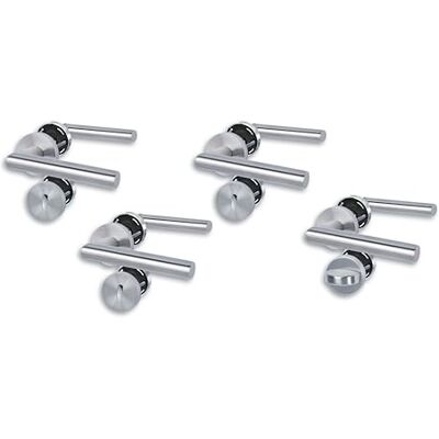 Alpertec Rozetgarnituur I deurbeslag in set van 4, roestvrij staal gesatineerd voor 3 kamerdeuren met gekleurde baardperforatie en 1 badkamer wc-deur, Cliprosette Ø52mm, deurkruk, deurklink Alpertec Rozetgarnituur I deurbeslag in set van 4, roestvrij staal gesatineerd voor 3 kamerdeuren met gekleurde baardperforatie en 1 badkamer wc-deur, Cliprosette Ø52mm, deurkruk, deurklink