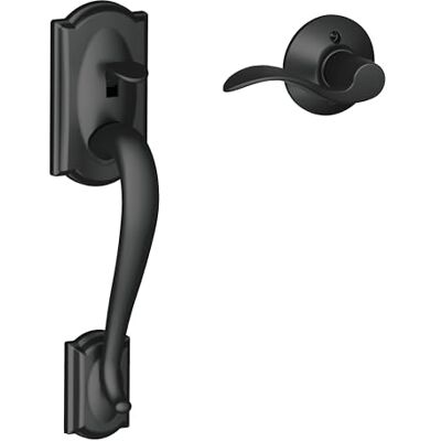 SCHLAGE FE285 CAM 622 Acc LH Camelot Trim Onderste Helft Vooringang Handleset Met Accent Linker Handhendel, Mat Zwart SCHLAGE FE285 CAM 622 Acc LH Camelot Trim Onderste Helft Vooringang Handleset Met Accent Linker Handhendel, Mat Zwart