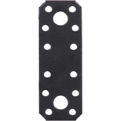Alberts 329396 platte connector verzinkt zwart kunststof gecoat 96 x 35 x 2,5 mm, zwart Alberts 329396 platte connector verzinkt zwart kunststof gecoat 96 x 35 x 2,5 mm, zwart