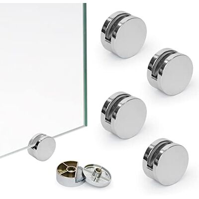 SHERY Spiegel Glas Clips Spiegel Wandhouder Clips Spiegel Glas Opknoping Beugel Glas Montage Ronde Clips in Badkamer Spiegel Fix Kit Set 4 Stks SHERY Spiegel Glas Clips Spiegel Wandhouder Clips Spiegel Glas Opknoping Beugel Glas Montage Ronde Clips in Badkamer Spiegel Fix Kit Set 4 Stks