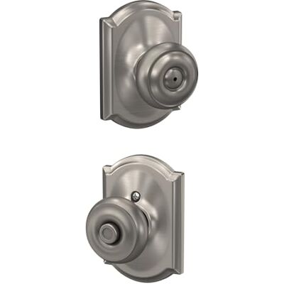 SCHLAGE F40 GEO 619 CAM Georgische deurknop met Camelot Trim, Bed & Bad Privacy Lock, Satijn Nikkel SCHLAGE F40 GEO 619 CAM Georgische deurknop met Camelot Trim, Bed & Bad Privacy Lock, Satijn Nikkel