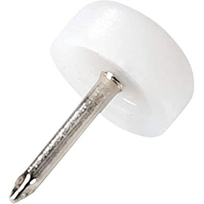 Adsamm ® / 32 x kunststof glijders met spijker/wit/Ø 13 mm/rond/meubelglijders met spijker/meubel- en vloerglijders Adsamm ® / 32 x kunststof glijders met spijker/wit/Ø 13 mm/rond/meubelglijders met spijker/meubel- en vloerglijders