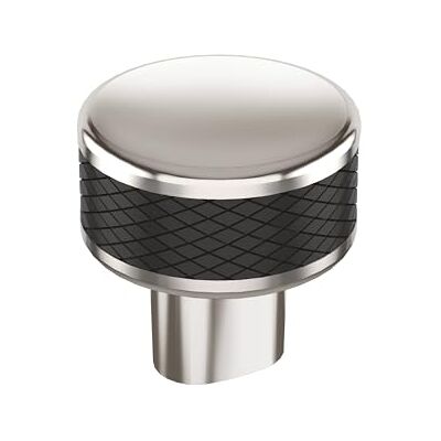 Amerock Esquire 1-1/4 inch (32mm) Diameter Polished Nickel/Black Bronze Cabinet Knob, BP36554PNBBR Amerock Esquire 1-1/4 inch (32mm) Diameter Polished Nickel/Black Bronze Cabinet Knob, BP36554PNBBR