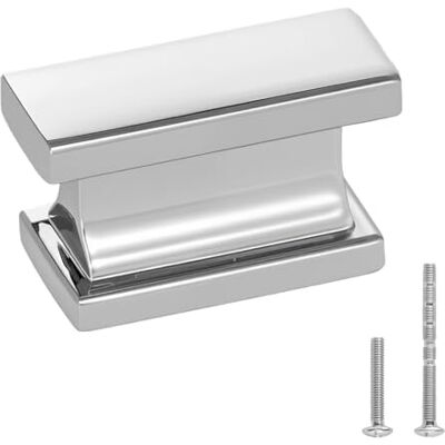 VEVOR Kastknoppen, pakket van 10, 3,5 cm zinklegering lade trekt deurgrepen, rechthoekige keuken dressoir solide knoppen, kasthardware met schroeven voor badkamer kast kasten laden, chroomkleur VEVOR Kastknoppen, pakket van 10, 3,5 cm zinklegering lade trekt deurgrepen, rechthoekige keuken dressoir solide knoppen, kasthardware met schroeven voor badkamer kast kasten laden, chroomkleur