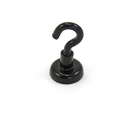 first4magnets Zwart geschilderde neodymium haakmagneet met M4-haak voor koelkast, whiteboard, notitiebord, archiefkast of kantoor 16mm diameter x 30,5mm hoog 9,7kg trek first4magnets Zwart geschilderde neodymium haakmagneet met M4-haak voor koelkast, whiteboard, notitiebord, archiefkast of kantoor 16mm diameter x 30,5mm hoog 9,7kg trek