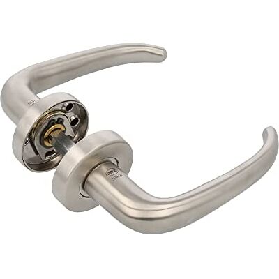Amig Deurgreepset met rozet Model 21-134 mm 8 mm vierkante spindel Elegant en eenvoudig ontwerp 18/8 roestvrij staal, matzilver Amig Deurgreepset met rozet Model 21-134 mm 8 mm vierkante spindel Elegant en eenvoudig ontwerp 18/8 roestvrij staal, matzilver