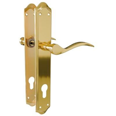 Amig Deurklinkset met stalen plaat en zamak handgreep Mat messing afwerking 256x48 mm met 85 mm sleutelgat Inclusief antidiefstalschroeven Roestbestendig Amig Deurklinkset met stalen plaat en zamak handgreep Mat messing afwerking 256x48 mm met 85 mm sleutelgat Inclusief antidiefstalschroeven Roestbestendig