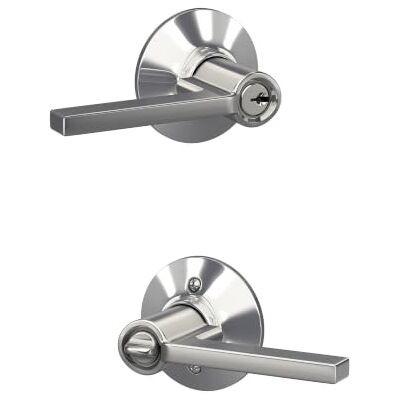 SCHLAGE F51A LAT 625 Latitude-hendel met sleutel ingangsslot, helder chroom SCHLAGE F51A LAT 625 Latitude-hendel met sleutel ingangsslot, helder chroom