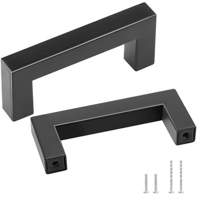 VEVOR 30-pack kast trekt, 3in/76mm midden tot midden slanke vierkante keukenkast lade, roestvrij staal moderne keuken kast deurgrepen voor keuken badkamer bar hardware mat zwart VEVOR 30-pack kast trekt, 3in/76mm midden tot midden slanke vierkante keukenkast lade, roestvrij staal moderne keuken kast deurgrepen voor keuken badkamer bar hardware mat zwart