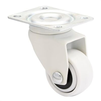 WAGNER Design 3C Zwenkwiel/meubelwiel/transportwiel met bevestigingsplaat wit, met zacht loopvlak, diameter Ø 25 mm, max. belasting 12 kg 01222601 WAGNER Design 3C Zwenkwiel/meubelwiel/transportwiel met bevestigingsplaat wit, met zacht loopvlak, diameter Ø 25 mm, max. belasting 12 kg 01222601