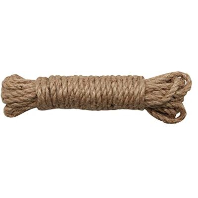 GLOREX 6 1860 228 Jute koord, 8 mm dik, sterk gebreid touw, lengte 10 m, voor huis en tuin werkzaamheden, voor handwerk en decoraties GLOREX 6 1860 228 Jute koord, 8 mm dik, sterk gebreid touw, lengte 10 m, voor huis en tuin werkzaamheden, voor handwerk en decoraties