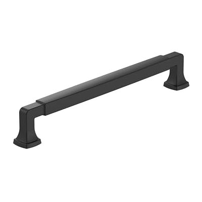 Amerock Stature 7-9/16 inch (192mm) Center-to-Center Matte Black Cabinet Pull, BP55510FB Amerock Stature 7-9/16 inch (192mm) Center-to-Center Matte Black Cabinet Pull, BP55510FB