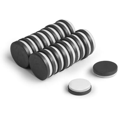 first4magnets First4magneten F406FA-20 20mm diameter x 3mm dikke Y10 ferrietmagneet met kleefschuim zelf 0,6 kg trekken (verpakking van 20), zilver, 25 x 10 x 3 cm first4magnets First4magneten F406FA-20 20mm diameter x 3mm dikke Y10 ferrietmagneet met kleefschuim zelf 0,6 kg trekken (verpakking van 20), zilver, 25 x 10 x 3 cm