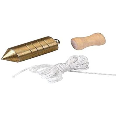 Alyco 197936 197936 Staallood verzinkt 1000 g houtnoot en 5 m nylon touw Alyco 197936 197936 Staallood verzinkt 1000 g houtnoot en 5 m nylon touw