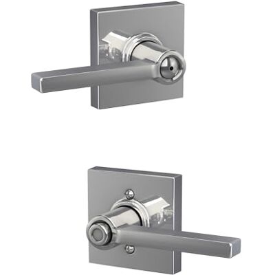 SCHLAGE F40 LAT 625 COL Latitude Hendel met Collins Trim Bed & Bad Privacy Deurslot, Helder Chrome SCHLAGE F40 LAT 625 COL Latitude Hendel met Collins Trim Bed & Bad Privacy Deurslot, Helder Chrome
