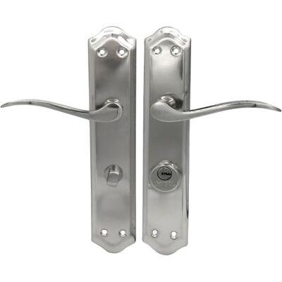 Micel 02042 deurklinkset, 70 mm, rechts, incl. knop met 2 sleutels, gesatineerd nikkel, zilver, 120 x 256 x 55 mm Micel 02042 deurklinkset, 70 mm, rechts, incl. knop met 2 sleutels, gesatineerd nikkel, zilver, 120 x 256 x 55 mm