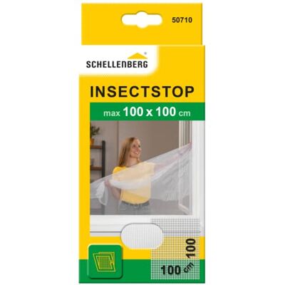 Schellenberg 50710 nylon horrengaas, muggen en insectengaas inclusief bevestigingstape, bevestiging zonder te boren, 100 x 100 cm, wit Schellenberg 50710 nylon horrengaas, muggen en insectengaas inclusief bevestigingstape, bevestiging zonder te boren, 100 x 100 cm, wit