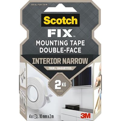 Scotch FIX Scotch Mounting tape Fix montageband voor sierlijsten 914140-1020SBT-P, 10 mm x 2 m, 4 rollen/verpakking, meerkleurig Scotch FIX Scotch Mounting tape Fix montageband voor sierlijsten 914140-1020SBT-P, 10 mm x 2 m, 4 rollen/verpakking, meerkleurig