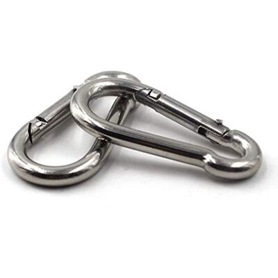 Merriway BH06888 roestvrij staal 316 A4 maritieme kwaliteit karabijnhaak Lente Clip Haak M6 (1/4 inch) -Pack van 2, Zilver Tone Bulk Hardware Merriway BH06888 roestvrij staal 316 A4 maritieme kwaliteit karabijnhaak Lente Clip Haak M6 (1/4 inch) -Pack van 2, Zilver Tone Bulk Hardware
