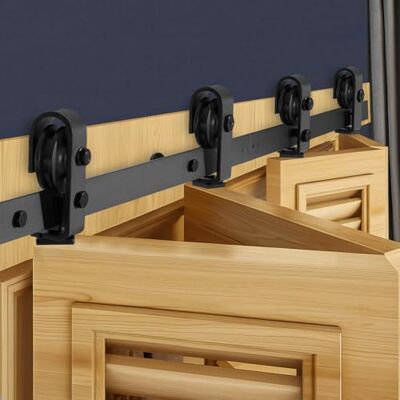 VEVOR 52 inch bi-opvouwbare schuifdeur hardware track kit, tweevoudige schuifdeur hardware, glijd soepel stil, heavy duty, eenvoudig te installeren, voor vier 12 inch kast voorraadkast schuurdeuren VEVOR 52 inch bi-opvouwbare schuifdeur hardware track kit, tweevoudige schuifdeur hardware, glijd soepel stil, heavy duty, eenvoudig te installeren, voor vier 12 inch kast voorraadkast schuurdeuren