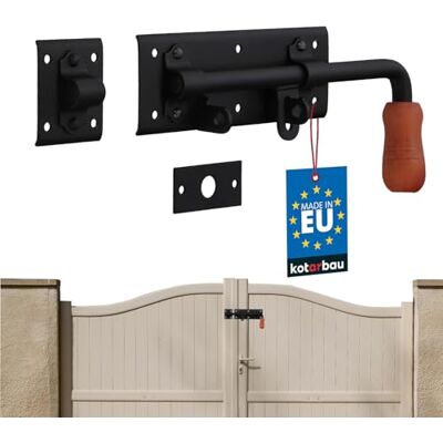 KOTARBAU ® Deurgrendel, 280 mm, rechts, boutgrendel, poedercoating, deursluiting, zwart, topkwaliteit slotgrendel KOTARBAU ® Deurgrendel, 280 mm, rechts, boutgrendel, poedercoating, deursluiting, zwart, topkwaliteit slotgrendel