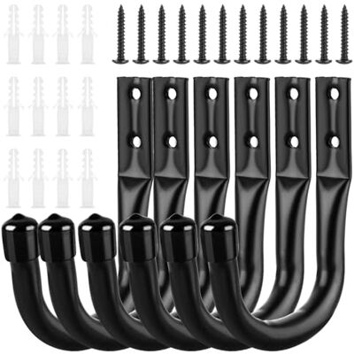 ASelected Garage opberghaken Heavy Duty, 6 stuks ladderopberghaken om op te hangen, aan de muur gemonteerde J-haken utility-hangers, beugels haken voor het organiseren van gereedschap, fiets, hout, ASelected Garage opberghaken Heavy Duty, 6 stuks ladderopberghaken om op te hangen, aan de muur gemonteerde J-haken utility-hangers, beugels haken voor het organiseren van gereedschap, fiets, hout,