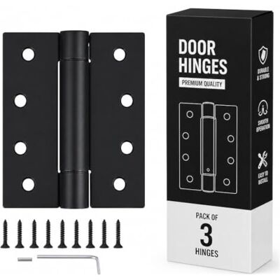 Stylever Betrouwbare Direct Pack van 3 Woondeurscharnieren met veerscharnier 4 Inch Olie gewreven Brons Finish Vierkante hoeken door Stylever Betrouwbare Direct Pack van 3 Woondeurscharnieren met veerscharnier 4 Inch Olie gewreven Brons Finish Vierkante hoeken door