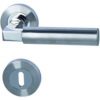 Alpertec 88028400C Solid 2-R chroom/roestvrij staal gesatineerd. BB voor kamerdeuren krukgarnituur deurklink deurbeslag nieuw Alpertec 88028400C Solid 2-R chroom/roestvrij staal gesatineerd. BB voor kamerdeuren krukgarnituur deurklink deurbeslag nieuw
