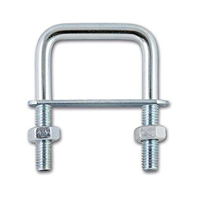 Chapuis BFC1 Set van 2 vierkante flenzen met platina bevestigingsbuis verzinkt staal M6, grijs, 48 x 14 mm/31 mm Chapuis BFC1 Set van 2 vierkante flenzen met platina bevestigingsbuis verzinkt staal M6, grijs, 48 x 14 mm/31 mm