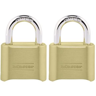 Master Lock 175EC2 Combinatieslot hangslot-2 pk, Goud Master Lock 175EC2 Combinatieslot hangslot-2 pk, Goud