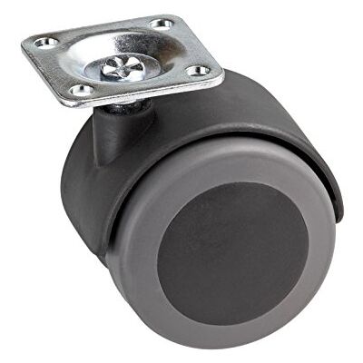 Metafranc Dubbele rol Ø 50 mm 38 x 38 mm plaat TPR-wiel zacht loopvlak glijlager 50 kg draagkracht/transportrol/meubelrol/containerrol/parketrol / 800310 grijs Metafranc Dubbele rol Ø 50 mm 38 x 38 mm plaat TPR-wiel zacht loopvlak glijlager 50 kg draagkracht/transportrol/meubelrol/containerrol/parketrol / 800310 grijs
