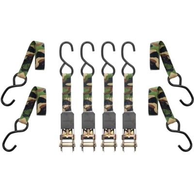 Muddy Buitenshuis 1 "X 8' Standaard Duty Ratchet riemen/CAMO/4 Pack Muddy Buitenshuis 1 "X 8' Standaard Duty Ratchet riemen/CAMO/4 Pack
