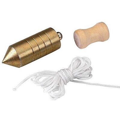Alyco 197934 – Staallood verzinkt 750 g houtnoot en 5 m nylon touw Alyco 197934 – Staallood verzinkt 750 g houtnoot en 5 m nylon touw