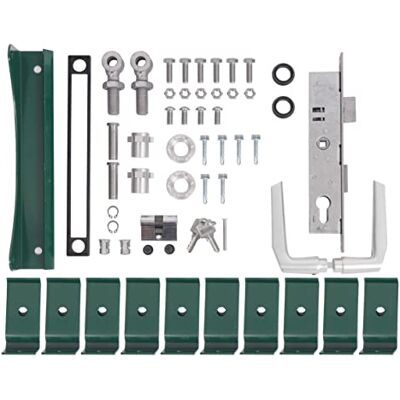 Alberts 678142 Accessoireset Flexo voor enkele deur 1400 tot 2000 mm hoogte onbewerkt staal, verzinkt groen kunststof gecoat RAL 6005 Alberts 678142 Accessoireset Flexo voor enkele deur 1400 tot 2000 mm hoogte onbewerkt staal, verzinkt groen kunststof gecoat RAL 6005