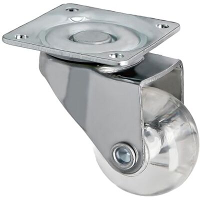 Amig Transparant polyurethaan wiel model 2571 met plaat Ø30 mm Draagvermogen 20 kg Elegant en functioneel ontwerp voor meubels en lichte decoratieve elementen Amig Transparant polyurethaan wiel model 2571 met plaat Ø30 mm Draagvermogen 20 kg Elegant en functioneel ontwerp voor meubels en lichte decoratieve elementen