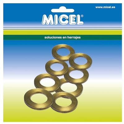Micel 92321 Messing deurafdichting voor scharnieren, messing afwerking, 8 stuks in verschillende maten Micel 92321 Messing deurafdichting voor scharnieren, messing afwerking, 8 stuks in verschillende maten