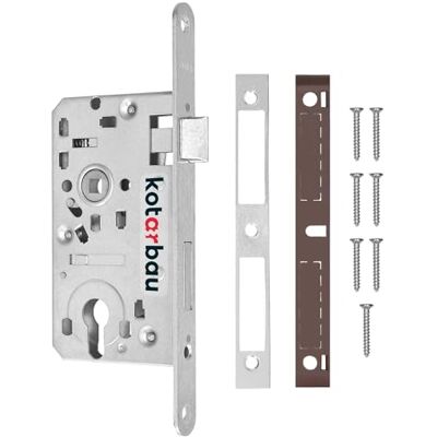 KOTARBAU ® Insteekslot 72/55 mm DIN rechts profielcilinder slot deurslot met tegenplaat staal verzinkt topkwaliteit roestvrij robuust zilver KOTARBAU ® Insteekslot 72/55 mm DIN rechts profielcilinder slot deurslot met tegenplaat staal verzinkt topkwaliteit roestvrij robuust zilver